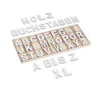 Relaxdays 104 Piece XL Wooden Letters Set