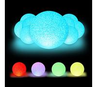 Relaxdays 10x Indoor LED Lamp, Colour Change, Battery-Operated, No Cable, Mood Light Ball, Ø 15 cm