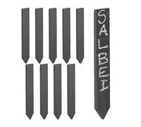 Relaxdays 10x Labels, for Garden & Herb Beds, Plant Tags for Inscription, Plug-in, HxW: 20x3 cm, Slate, Anthracite
