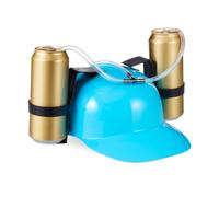Relaxdays 10x Party Beer Helmet, Light Blue