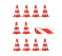 Relaxdays 10x Safety Cones with Bag & Tape
