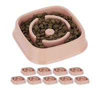 Relaxdays 10x Slow Feeder Bowl, Anti Gulping, Food for Dogs, 800 ml, Eat Slowly, Dishwasher Safe, Spiral, Pink