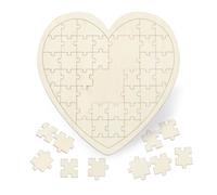 Relaxdays 10x Wooden Heart Puzzle