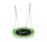 Relaxdays Outdoor Nest Swing for Kids & Adults, 110 cm, for Up To 100 kg, Round Swing, Green