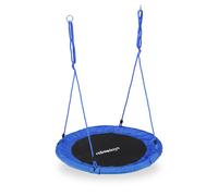 Relaxdays Outdoor Nest Swing for Kids & Adults, 110 cm, for Up To 100 kg, Round Swing, Blue
