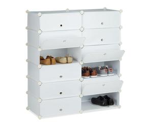 Relaxdays 12 Compartment Shoe Cabinet
