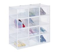Relaxdays 12 Transparent Shoe Storage Boxes
