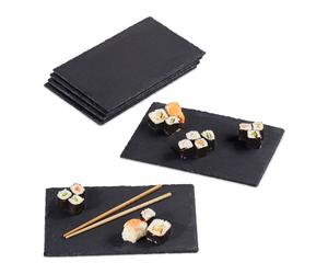 Relaxdays 12 x rectangular slate trays