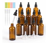 Relaxdays 12x 100ml amber dropper bottles