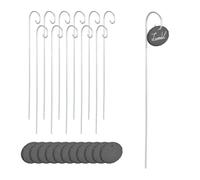 Relaxdays 12x Oval Slate Plant Labels on Sticks
