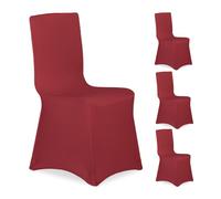 Relaxdays 12x Set Chair Covers Dark Red
