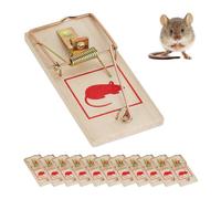 Relaxdays 12x Set Wooden Rodent Traps