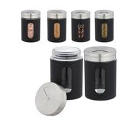 Relaxdays 12x XL spice jars, black