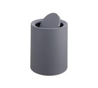 Relaxdays 13L Waste Bin with Swing Lid, Inner Bucket, Matt Plastic, Round, Bathroom & Kitchen, Dark Grey, 31.5 x 26 x 26