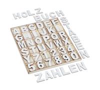 Relaxdays 144 Piece Wooden Letters & Numbers