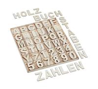 Relaxdays 144 Piece Wooden Letters & Numbers Set