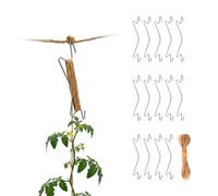 Relaxdays 15 tomato hooks with jute cord