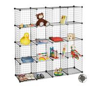 Relaxdays 16-Compartment Modular Grid Shelf