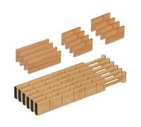 Relaxdays 18-piece Bamboo Drawer Divider Set