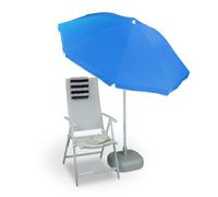 Relaxdays Sun Umbrella 180 cm, 8 Polyester Ribs, Tilt Function, Garden Umbrella, Blue
