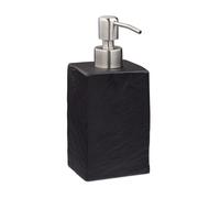 Relaxdays 2 black square stone effect soap pumps