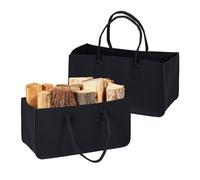 Relaxdays 2 Black Storage Baskets made of Felt