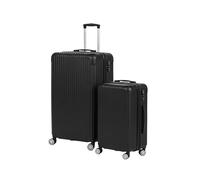 Relaxdays 2-Piece Hard-Shell Luggage Set, 4 Wheels, Telescopic Handle, Combination Lock, 65x42x25.5cm, Black
