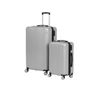 Relaxdays 2-Piece Hard-Shell Luggage Set, Telescopic Handle, Combination Lock, 2 Sizes, 4 Wheels, Champagne, 65x42x25.5c
