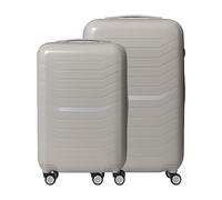 Relaxdays 2-Piece Hard Shell Luggage Set with TSA Lock, Telescopic Handle, 4 Wheels, 2 Sizes, Beige 65x42x25.5cm