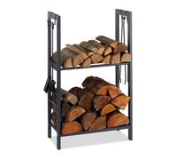Relaxdays 2-Tier Firewood Rack
