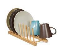 Relaxdays 2 x Bamboo Dish Rack for 8 Plates