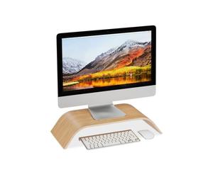 Relaxdays 2 x Curved Bamboo Display Stand