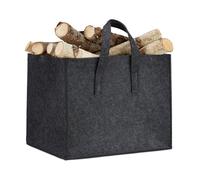 Relaxdays 2 x felt log basket in anthracite