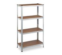 Relaxdays 2 x Galvanised Steel Shelving 4 Shelves