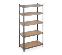 Relaxdays 2 x Grey Shelving Unit 180 x 90 x 45 cm