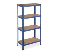 Relaxdays 2 x Heavy Duty Shelving 4 Shelves Blue