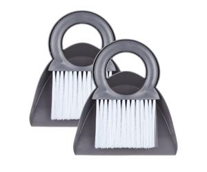 Relaxdays 2 x Mini Dustpan Set in Grey