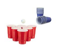 Relaxdays 200 x Beer Pong Cups in Red and Blue