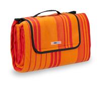 Relaxdays 200x200cm Orange Striped Picnic Blanket