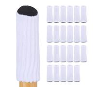 Relaxdays 24x Chair Leg Sock, Anti-Scratch Furniture Covers for Armchairs & Tables, Floor Protection, Elastic, White, 8.5 x 2.5 x 2.5 cm