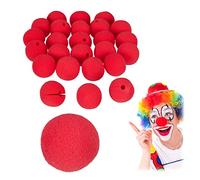 Relaxdays 25 red clown noses, For children and adults, Foam rubber, Carnival, Halloween, Red