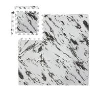 Relaxdays 27x Floor Puzzle Mats, White Marble