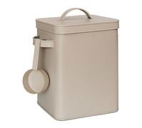 Relaxdays 2x airtight metal box with spoon, beige