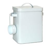 Relaxdays 2x airtight metal tin with scoop, white