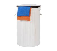 Relaxdays 2x Bamboo Laundry Baskets with Lids
