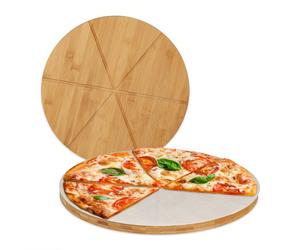 Relaxdays 2x Bamboo Pizza Board with Baking Paper