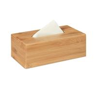 Relaxdays 2x Bamboo Tissue Box