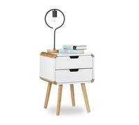 Relaxdays 2x Bedside Table with 2 Drawers each