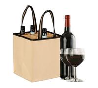 Relaxdays 2x Beige Bottle Bag for 9x Wine each