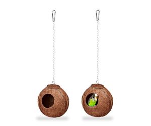 Relaxdays 2x Bird House Coconut Nest
